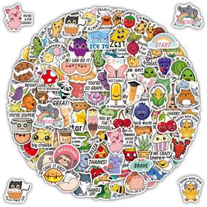 100pcs PVC khuyến khích động lực dán vui vẻ động vật giáo viên phần thưởng cho trẻ em Tiếng Anh trái cây Thiết kế động vật - Product Image 4