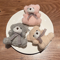 Nouveau mignon Mini ours en peluche porte-clés pendentif doux en peluche jouet noeud papillon Super doux Nylon matériel PP coton rempli peluche poupée