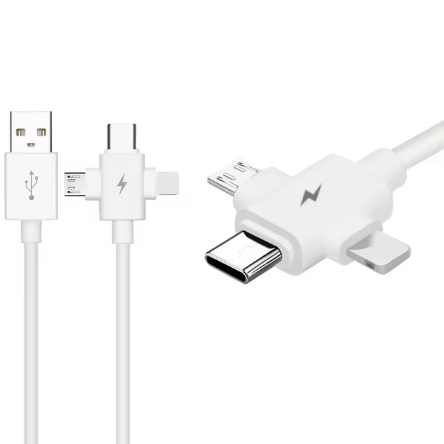 Cheap Cell Phone Charger 1m 1.5 Meters Data Cable 3 in 1 Charging Cable Fast Charge Data Cable Type c for iPhone Android