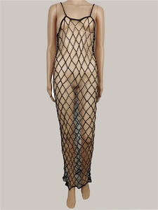Crochet <span class=keywords><strong>maille</strong></span> longue Bikini couvrir brillant perle maillot de bain couverture vêtements de plage femme robe de plage paréo <span class=keywords><strong>Mayo</strong></span> Playa maillots de bain Robe - Product Image 5