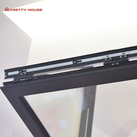 Fenêtre coulissante verticale en verre trempé, pliante, en aluminium, pour usage commercial