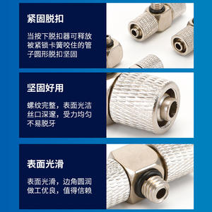 Conector Rápido Miniatura M5/M6 para PC, Conector de Manguera de Aire de 90 Grados, Recto, con Anillo de Sellado de Cobre - Product Image 3