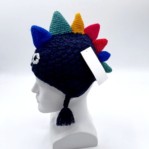 <span class=keywords><strong>Gorro</strong></span> <span class=keywords><strong>de</strong></span> <span class=keywords><strong>lana</strong></span> tejido <span class=keywords><strong>de</strong></span> doble capa con diseño <span class=keywords><strong>de</strong></span> <span class=keywords><strong>dinosaurio</strong></span> para bebés y niños, con protección para las orejas - Product Image 4