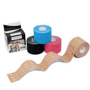 Bande de kinésiologie perforée et respirante pour l'entraînement sportif, soutien musculaire, unisexe, en pur coton, <span class=keywords><strong>bandage</strong></span> élastique en rouleau - Product Image 1