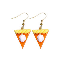Boucles d'oreilles créatives faites à la main pour Thanksgiving, en argile, motifs citrouille et fromage, style dessin animé, polyvalentes, style campagnard, plusieurs styles { Boucles d'oreilles}