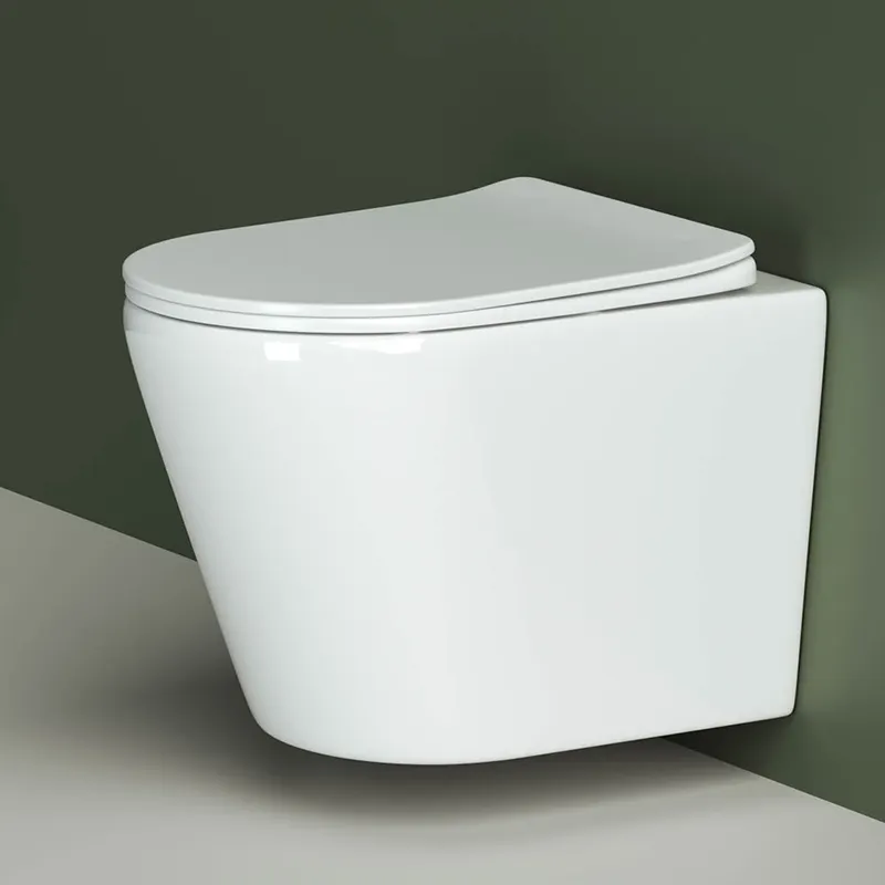 Yuvarlak çerçevesiz banyo Commode su dolap avrupa P tuzak duvar asılı tuvalet