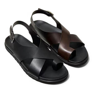 Zapatos de Cuero Genuino para Hombre, Moda 2025, Pantuflas Deportivas Antideslizantes, Empeine de Piel de Vacuno de Primera Calidad, Suela de EVA Suave, Sandalias Transpirables - Product Image 4