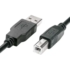 Kabel Printer USB, Pembuatan Kabel USB 2.0 A Male Ke B Male, Kompatibel dengan HP 5ft Casing Aluminium, HITAM