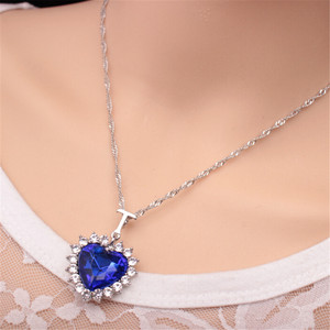 Collana con Pendente <span class=keywords><strong>Cuore</strong></span> <span class=keywords><strong>dell</strong></span>'<span class=keywords><strong>Oceano</strong></span> Titanic, Zaffiro Blu, Diamante <span class=keywords><strong>Cuore</strong></span>, Amore per Sempre, Regalo in Cristallo - Product Image 3