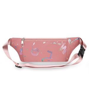 Sports Waist Bag Oxford Cloth Zipper Waterproof For Running Fitness Outdoor Use Pink Black Blue Purple - Product Image 3
