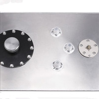 Réservoir de carburant universel en aluminium rectangulaire de 60 L, avec capteur intégré de 0 à 90 ohms, bouchon à dégagement rapide, raccords AN8