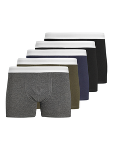 <span class=keywords><strong>JACK</strong></span> & <span class=keywords><strong>JONES</strong></span> Jacbasic White WB Boxer da <span class=keywords><strong>Uomo</strong></span> a Vita Media Traspiranti ODM, Confezione da 5, Noos Forest Night S - Product Image 1