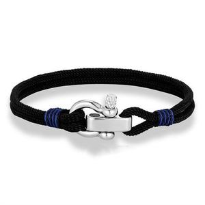 Bracelet en Corde Milanaise Multicolore en Forme de U pour Hommes, en Acier Inoxydable et Cordon en Nylon, Fait Main, Cadeau Marin, Vente en Gros - Product Image 6