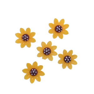 100 Piezas de Piedras Decorativas de Resina Hechas a Mano con Diseño de Girasol Amarillo Pintado, para Manualidades, Decoración de Jardín 3D, Scrapbooking, Lazos para Boda - Product Image 1