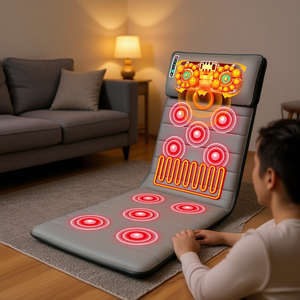 Matelas de massage chauffant électrique pour le corps entier avec fonction de pétrissage Shiatsu et thérapie thermique pour soulager les douleurs au cou, au dos, aux lombaires et aux jambes - Product Image 2