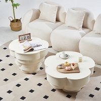 Ensemble de table à thé moderne nuage crème pour la maison de luxe Table d'appoint à vent créative pour manger simple et élégant