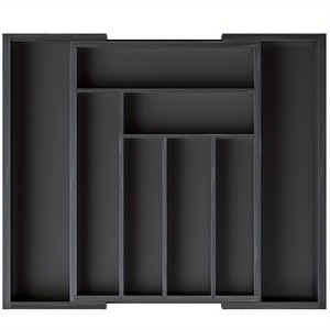 Bamboo and wood divider black retractable knife <b>box</b> <b>drawer</b> knife organizer and <b>storage</b> <b>box</b> multi-functional knife <b>storage</b> <b>box</b> - Product Image 5
