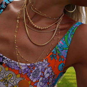 Gemnel Fashion new women jewelry collane con perline placcate in oro collana con perline minimalista - Product Image 2