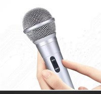 Microphone Karaoké Amplificateur Haut-parleur Domestique Conférence Haut-parleur d'Ordinateur Microphone Filaire à Bobine Dynamique pour Diffusion en Direct