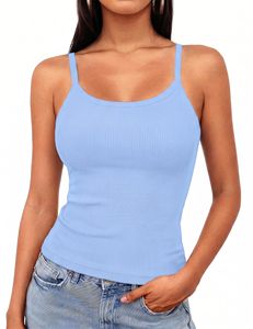 Women Tank <b>Top</b> Dressing Vibrant Bright Color Sleeveless Summer Casual Basic Tank <b>Tops</b> - Product Image 3