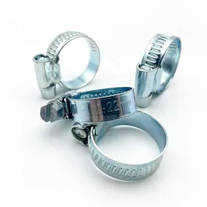 12-22mm Galvanized Steel British Style Hose Clamp worm drive hose pipe clip