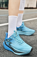 Chaussures de course à semelle en carbone grande taille pour hommes, baskets de sport décontractées légères et respirantes en maille pour l'été, EU 45