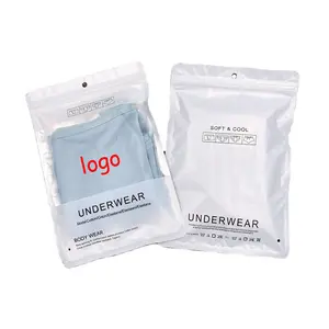 Factory Supplied custom clear plastic standing up zip lock packing pouch bags with zipper for underwear