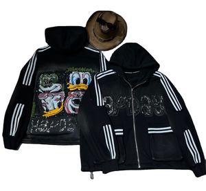 6869/Giacca da <span class=keywords><strong>Donna</strong></span> Stampata con Cappuccio <span class=keywords><strong>di</strong></span> <span class=keywords><strong>Marca</strong></span> Trendy Stile Street Fashion <span class=keywords><strong>di</strong></span> Grande Manifattura Felpe da <span class=keywords><strong>Donna</strong></span> - Product Image 2