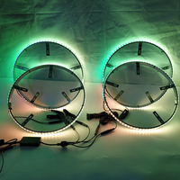 17 pouces 4 pièces Kit d'éclairage annulaire de roue automatique Double rangée LED RGBW étanche avec contrôle d'application étanche 12V tension pour voitures camions
