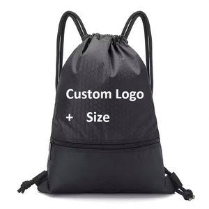 Polyester <b>Drawstring</b> Backpack Gift Bags Custom Logo Promotional 210D Polyester <b>Drawstring</b> Backpack Bag Sports Bag - Product Image 1