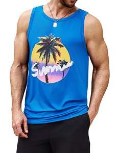 Camisetas sin mangas de verano para hombre, estilo tropical, con estampado de palmeras, ecológicas, de secado rápido, para pedidos al por mayor - Product Image 4