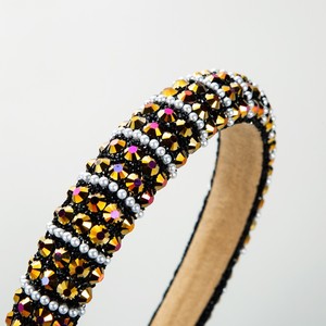 Diadema con diamantes de imitación y perlas coloridas con purpurina para <span class=keywords><strong>mujer</strong></span>, diadema acolchada con diseño de aro, accesorios para el cabello para niñas - Product Image 2