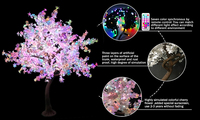 Toprex Hochzeits- und Festdekoration 3M 2,5M Outdoor Chinesischer LED Künstlicher Weißblättriger Ahornbaum für den Garten