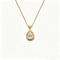 Yunzhi Vente en gros Collier pendentif vintage personnalisé en argent sterling S925 plaqué or avec moissanite 3/5 carats couleur D VVS1 pour femme