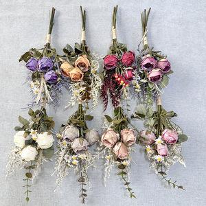 Usine de fleurs artisanales Meiyu, fleurs séchées, couleurs d'automne, soie, décoration de mariage, décoration de la maison - Product Image 1