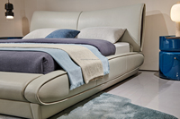 Lit en cuir italien minimaliste haut de gamme Lit double français moderne simple Lit de maître King Queen Size
