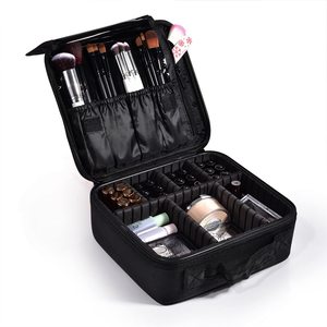 Makeup Bag Cosmetic Case Vanity Travel Beauty Box Makeup Train Case Hairdressing Tools Organiser with Adjustable Compartment