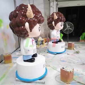 Figurine de dessin animé en fibre de verre Libit, sculpture artistique sur pied, décoration de bureau, faite à la main, personnalisée - Product Image 2