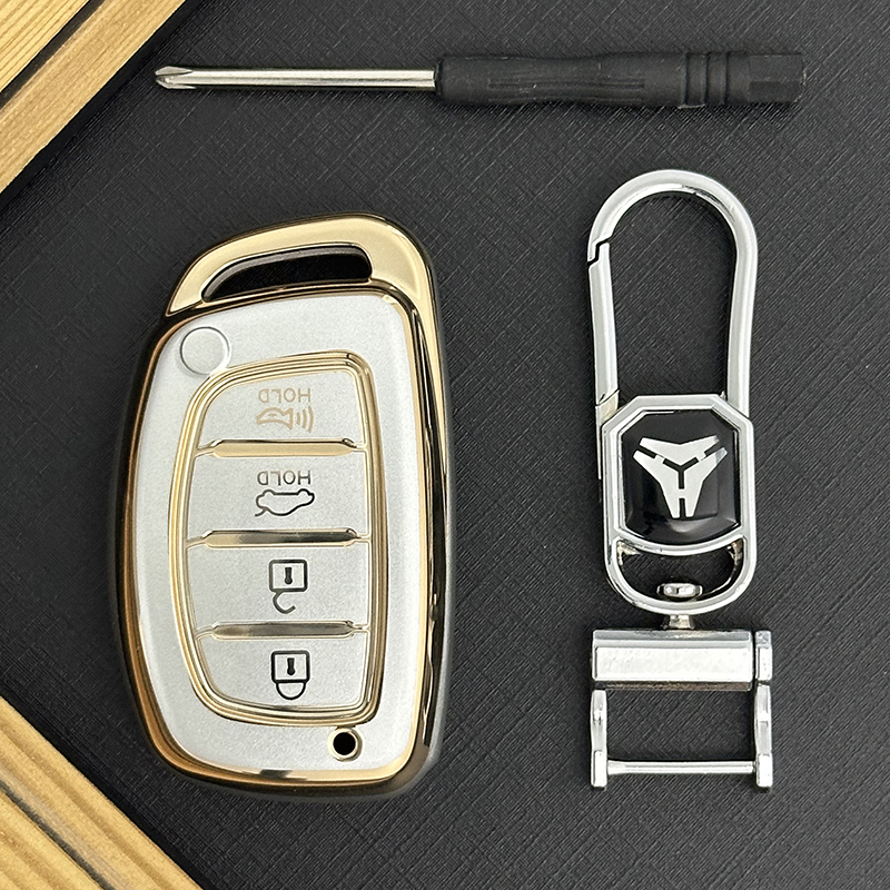 Tapa de botón Tipo-C 3A + Llavero metálico - Dorado