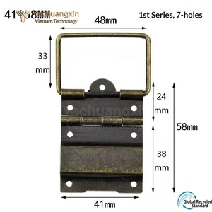 Bisagra pequeña de metal de hierro antiguo de 16x38mm con acabado galvanizado para joyería decorativa, puerta de caja de vino, regalo, herrajes para caja de madera - Product Image 3