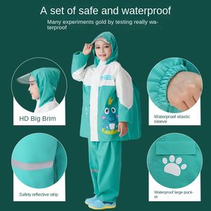 Impermeabile per bambini Poncho <span class=keywords><strong>pioggia</strong></span> completo corpo in poliestere stile cartone animato impermeabile <span class=keywords><strong>Set</strong></span> impermeabile per ragazzi ragazze scuola primaria studenti <span class=keywords><strong>pioggia</strong></span> attrezzi - Product Image 4