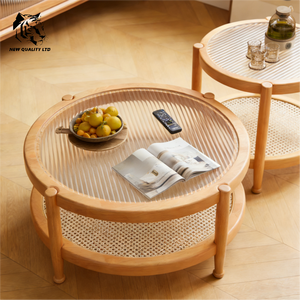 Fábrica de muebles, mesa de centro ecológica de diseño nuevo, la más barata, personalizable, gran stock, muebles de sala de estar, mesa de centro de madera y vidrio - Product Image 3