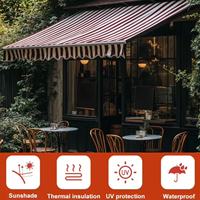 Auvent rétractable moderne en aluminium avec bras pliables, revêtement en poudre imperméable en PVC, pour terrasse extérieure, avec télécommande, 8 m
