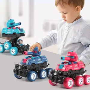 Collision Deformation Launch Model Car Mini Children Inertia Tank Cars 6 Wheel Drive Off Road Vehicle Toys Boys Birthday Gifts