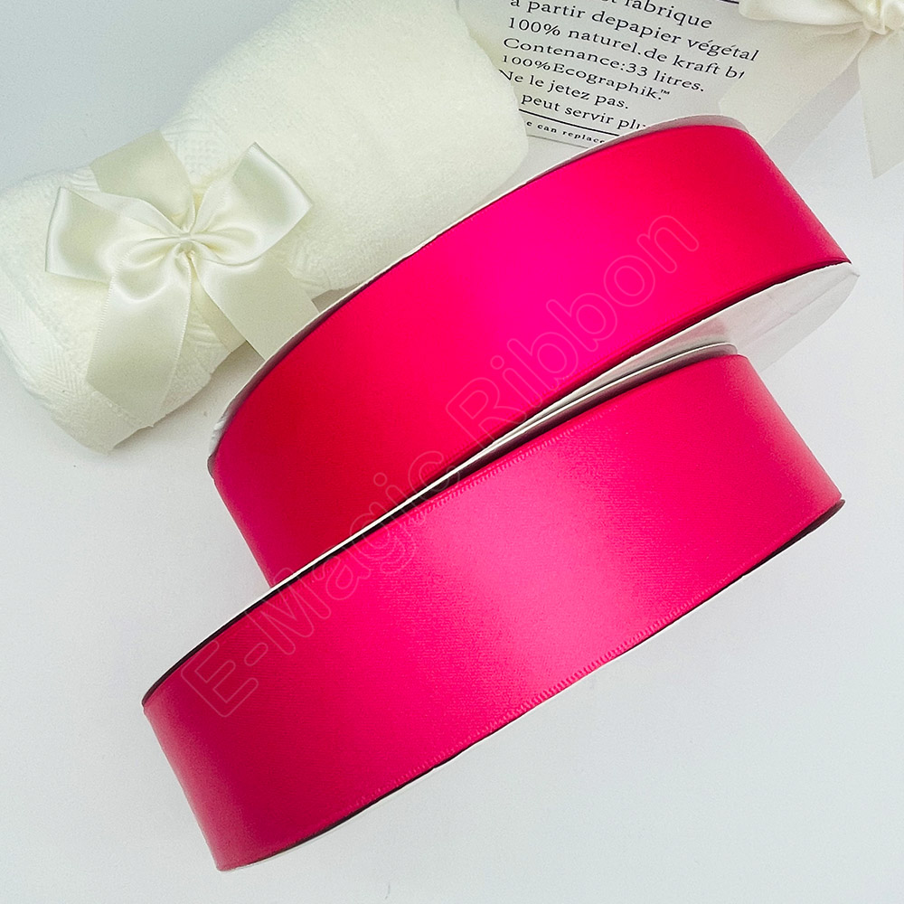 E-Magic Wholesale Custom Single Double Side Polyester 1/2 13mm Satin Ribbon Roll 100Yards