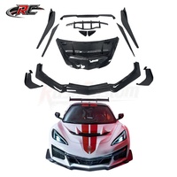 Kit carrosserie en fibre de carbone style ZR1 pour Corvette C8 : lèvre avant, jupes latérales, aileron arrière, diffuseur, capot – ajustement universel
