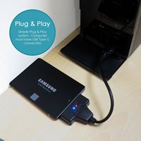 Cable USB 3,0 a SATA de 22 pines para disco duro externo de 2,5 "SSD HDD adaptador de disco accesorios electrónicos PC