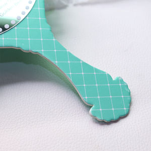 Tarjetas de Menú de Papel con Forma de Espejo de Mano, Diseño con Borde de Encaje Verde Menta para Eventos de Boda - Product Image 6