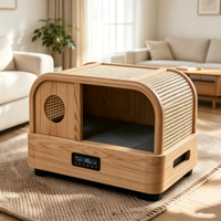Lit pour chat intelligent avec circulation d'eau, refroidissement et chauffage, auvent semi-fermé en forme d'arche, écran tactile LED