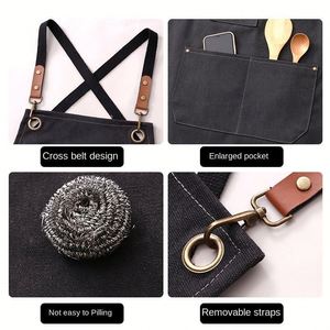 Tablier en toile imperméable pour serveurs de restaurant et de café avec logo personnalisable imprimé - Product Image 2
